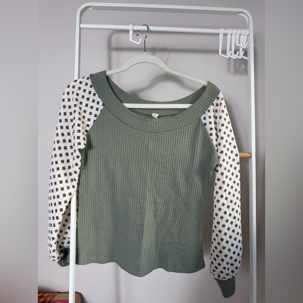 Green and White Women's Blouse